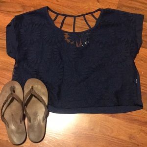 Large crop top dark blue ,